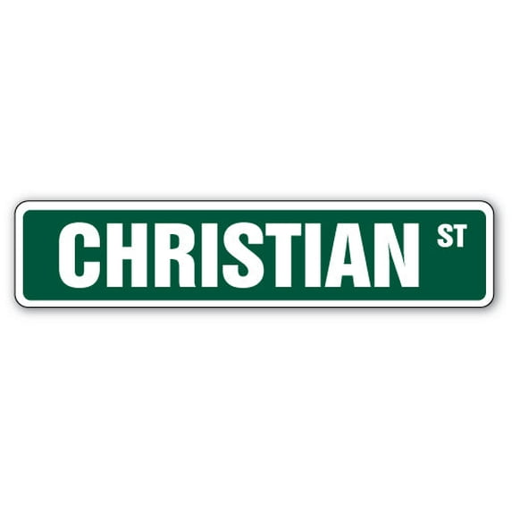 CHRISTIAN Street Sign Childrens Name Room Sign | Indoor/Outdoor | 24" Wide