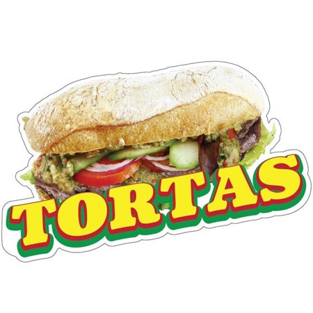 SignMission 24 in. Decal Concession Stand Food Truck Sticker - Tortas
