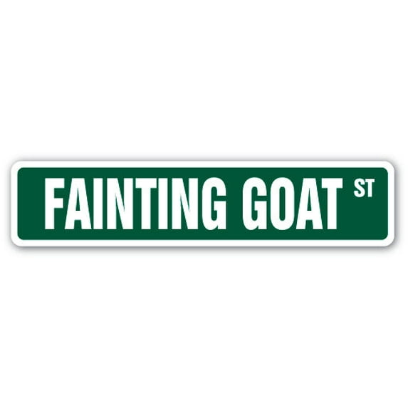 FAINTING GOAT Aluminum Street Sign farm animals funny festival party | Indoor/Outdoor | 24" Wide