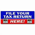 thumbnail image 1 of 24" FILE YOUR TAX RETURN HERE DECAL sticker taxes irs refund check income, 1 of 1