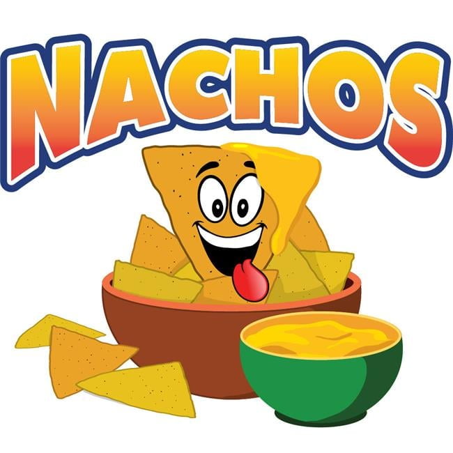 SignMission 24 in. Nachos Concession Decal Sign - Cart Trailer Stand Sticker Equipment