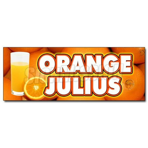SignMission 24 in. Orange Julius Decal Sticker - Fresh Drinks Cold Ice Soda Water