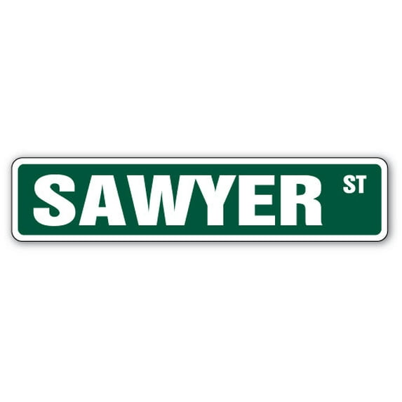SAWYER Street Sign Childrens Name Room Sign | Indoor/Outdoor | 24" Wide