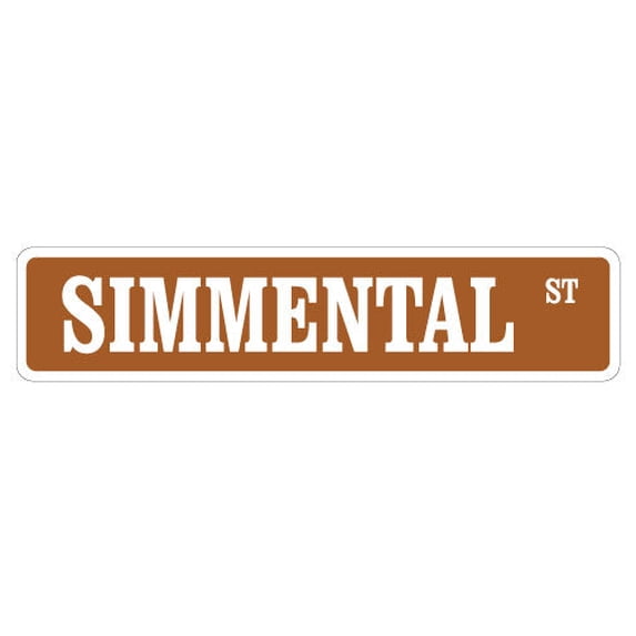 SIMMENTAL Street Sign cow cattle beef farmer farm | Indoor/Outdoor | 24" Wide