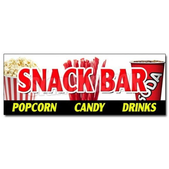 SignMission 24 in. Snack Bar Candy Popcorn Drinks Decal Sticker