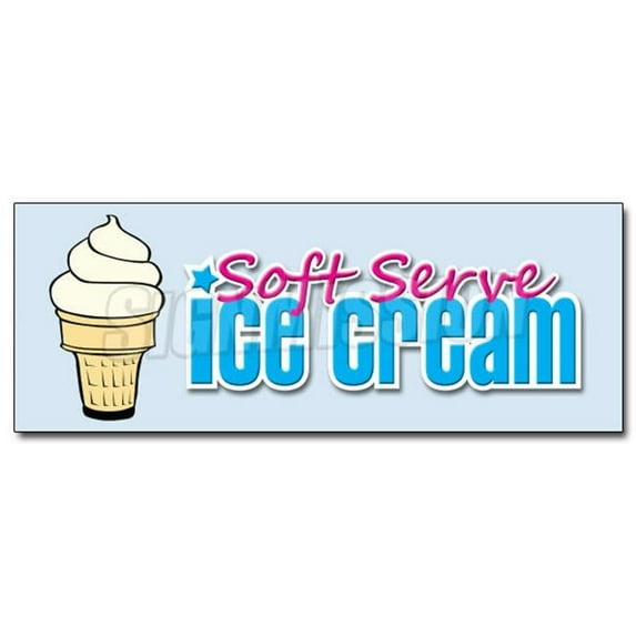 SignMission 24 in. Soft Serve Vanilla Ice Cream Decal Sticker - Shop