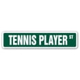 thumbnail image 1 of TENNIS PLAYER Street Sign sport doubles pro lessons singles | Indoor/Outdoor |  24" Wide, 1 of 5