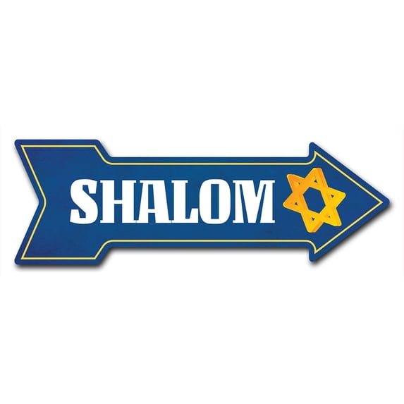 SignMission Decal Art Shalom Decal Indoor/ Outdoor Decor 24" Direction Sticker Vinyl Wall Decals
