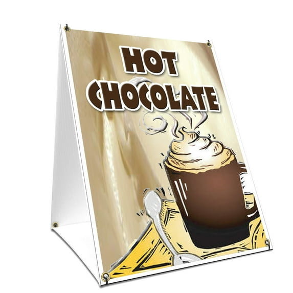 SignMission SBC-2436-Hot Chocolate 24 x 36 in. A-Frame Sidewalk Hot Chocolate Sign with Graphics On Each Side