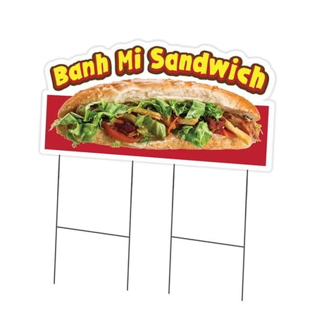 SignMission 24 x 36 in. Yard Sign & Stake - Banh Mi Sandwich