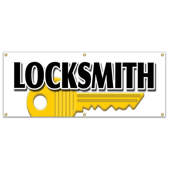 SignMission  24 x 72 in. Banner Sign - Locksmith - Keys Made Service Locked Out Mobile Security