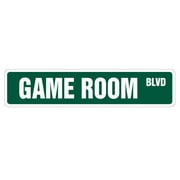 SignMission D-14-SS-GAMEROOM 3 x 14 in. Game Room Street Sign