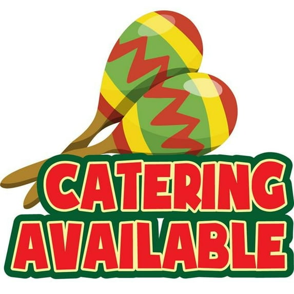 SignMission 36 in. Catering Available Concession Decal Sign - Cart Trailer Stand Sticker Equipment