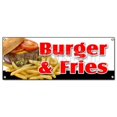 thumbnail image 1 of SignMission  36 x 96 in. Burger & Fries Banner Sign - Cheeseburger French Fries Grill Beef Cheese, 1 of 1