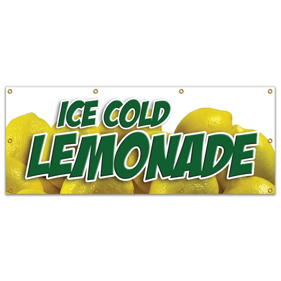 36"x96" LEMONADE 1 BANNER SIGN lemonaid ice cold fresh homemade drinks food