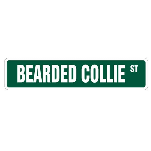 SignMission SS-Bearded Collie 4 x 18 in. Bearded Collie Street Sign - Dog Lover Animal Kennel Breeder