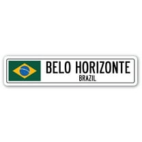BELO HORIZONTE BRAZIL Street Sign Brazilian flag city country road wall gift