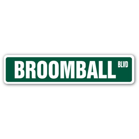 SignMission SS-BROOMBALL 4 x 18 in. Broomball Street Sign - Ice Game Canada Canadian Sport