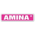 thumbnail image 1 of AMINA Street Sign Childrens Name Room Sign | Indoor/Outdoor |  18" Wide, 1 of 5