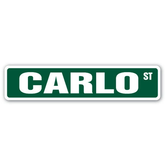CARLO Street Sign Childrens Name Room Sign | Indoor/Outdoor |  18" Wide