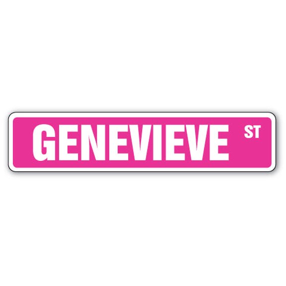 GENEVIEVE Street Sign Childrens Name Room Sign | Indoor/Outdoor | 18" Wide