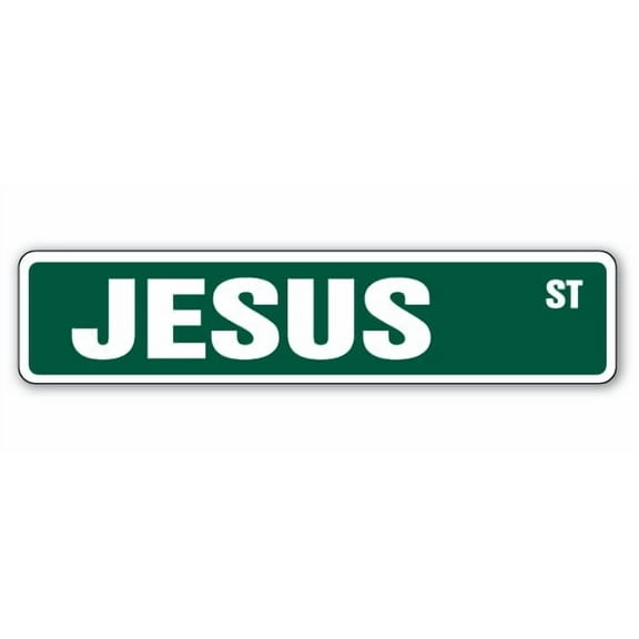 JESUS Street Sign Childrens Name Room Sign | Indoor/Outdoor |  18" Wide