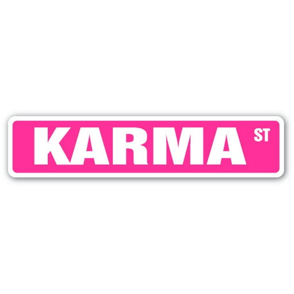KARMA Street Sign Childrens Name Room Sign | Indoor/Outdoor | 18" Wide