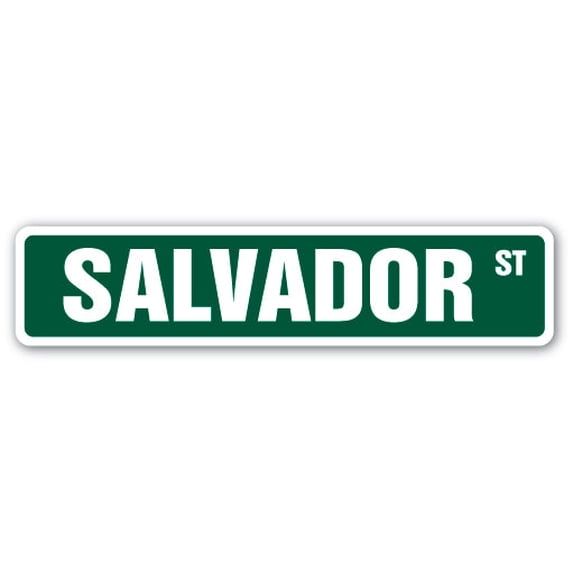 SALVADOR Street Sign Childrens Name Room Sign | Indoor/Outdoor | 18" Wide