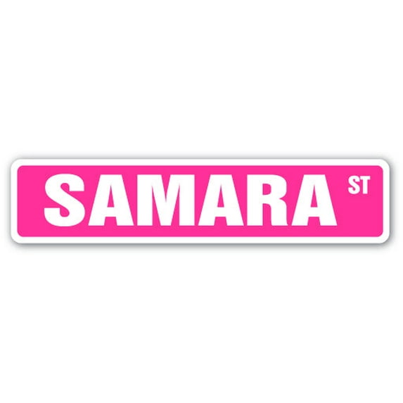 SAMARA Street Sign Childrens Name Room Sign | Indoor/Outdoor | 18" Wide