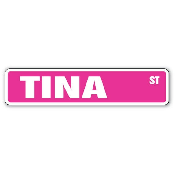 TINA Street Sign Childrens Name Room Sign | Indoor/Outdoor | 18" Wide