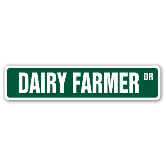 SignMission SS-DAIRY FARMER 4 x 18 in. Dairy Farmer Street Sign - Cow Milk Cheese Silo Hay