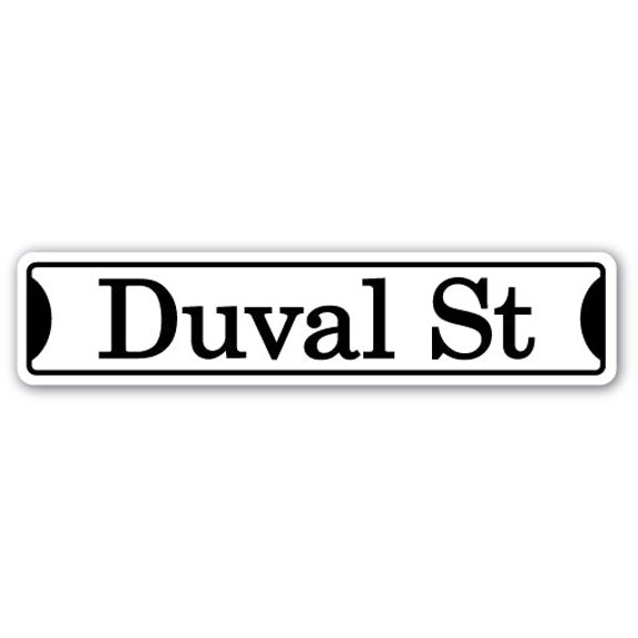 DUVAL ST Street Sign Childrens Name Room Sign | Indoor/Outdoor | Â 18" Wide