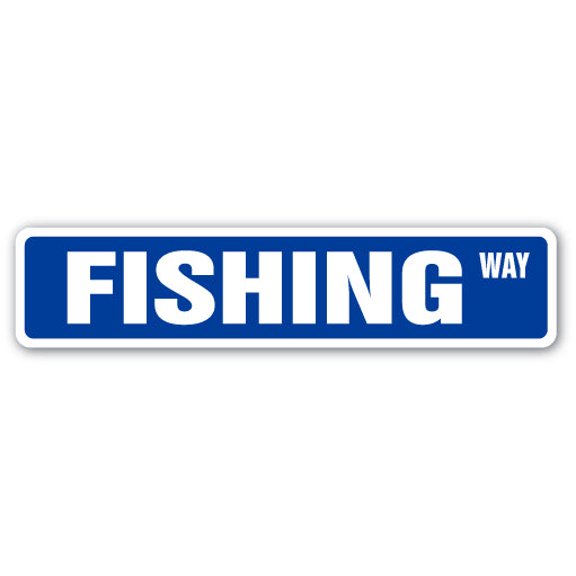 FISHING Street Sign fly bass deep sea ocean | Indoor/Outdoor |  18" Wide