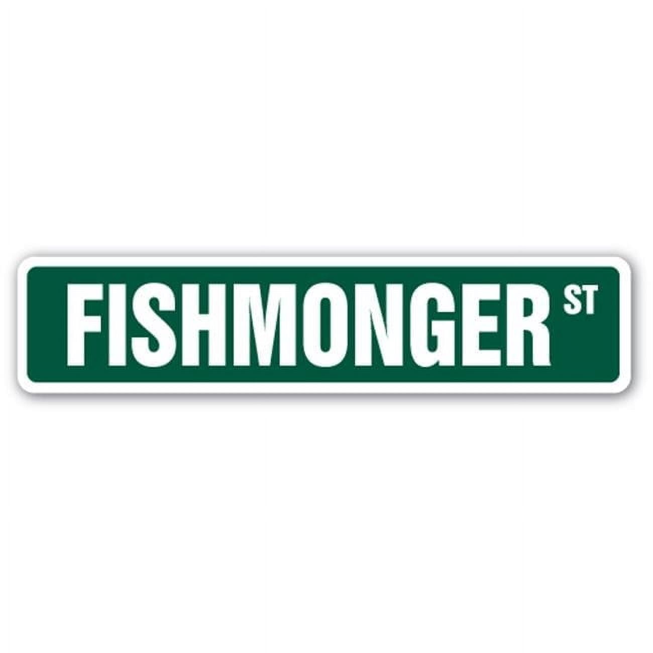 SignMission 4 x 18 in. Fishmonger Street Sign - Seafood Market ...