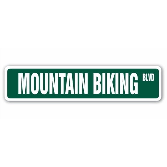 SignMission SS-MOUNTAIN BIKING 4 x 18 in. Mountain Biking Street Sign