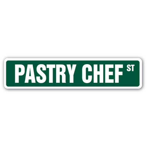 SignMission SS-PASTRY CHEF 4 x 18 in. Pastry Chef Street Sign - Baker Cakes Pastries Cookie Bread