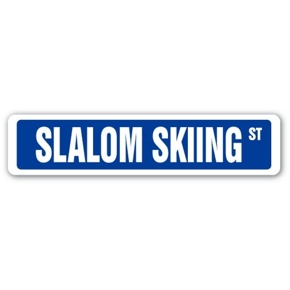 SLALOM SKIING Street Sign race racer competition gates poles | Indoor/Outdoor | 18" Wide