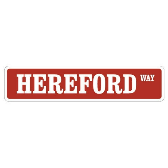 SignMission 4 x 18 in. Street Sign - Hereford - Cow Cattle Decals Farmer Farm