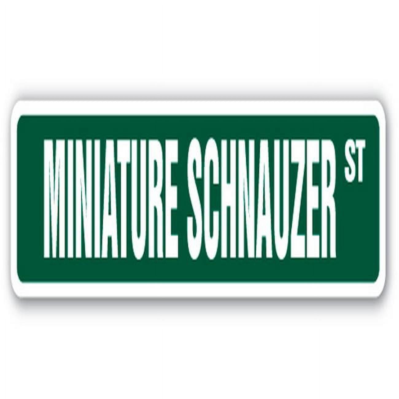 SignMission 4 x 18 in. Street Sign Miniature Schnauzer Dog Puppy