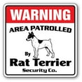 thumbnail image 1 of SignMission 4 x 4 in. Rat Terrier Security Decal - Area Patrolled by Pet Signs Guard Dog Owner Lover Dogs, 1 of 4