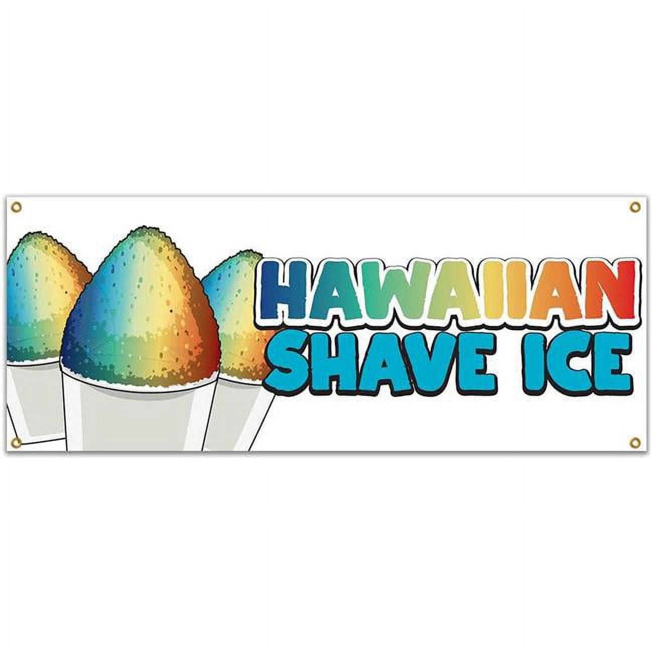 Signmission 48 In Hawaiian Shave Ice Banner With Concession Stand Food