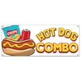 thumbnail image 1 of SignMission B-Hot Dog Combo19 48 in. Hot Dog Combo Banner with Concession Stand Food Truck Single Sided, 1 of 4
