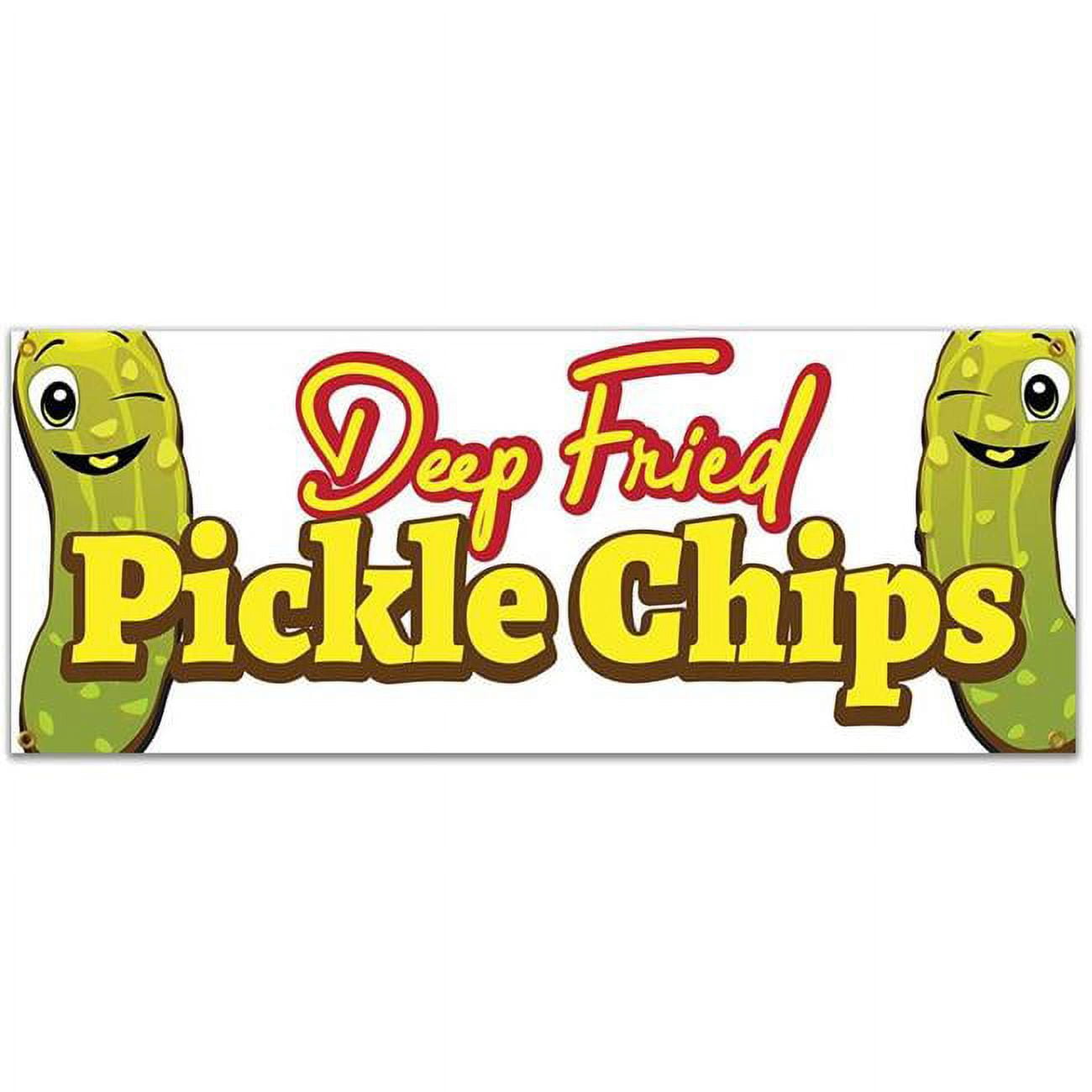 SignMission 48 in. Pickle Chips 2 Banner with Concession Stand Food