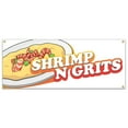thumbnail image 1 of SignMission B-Shrimp N Grits19 48 in. Shrimp N Grits Banner with Concession Stand Food Truck Single Sided, 1 of 4