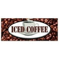 thumbnail image 1 of 48"x120" ICED COFFEE BANNER SIGN fresh brewed cold ice latte mocha frappe java, 1 of 5