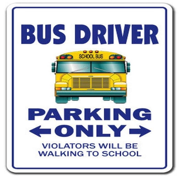 SignMission 5 in. Bus Driver Decal - Parking Decals School Schoolbus Teacher Holiday