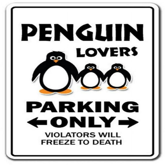 SignMission 5 in. Penguin Lovers Parking Decal - Zoo Animal Artic Bird