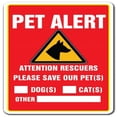 thumbnail image 1 of SignMission 5 in. Pet Alert Decal - Save Our Pets Rescue Fire Firefighter Police Rescue Dog Cats, 1 of 4