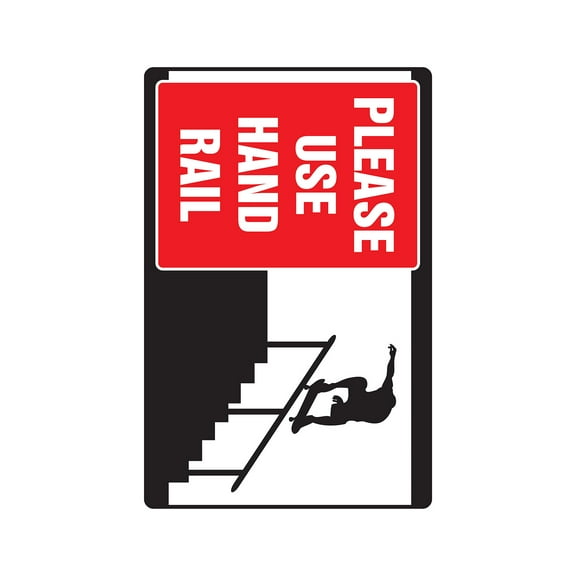SignMission 5 x 7 in. Decal - Please Use Hand Rail - Skateboard Skating Skate Tall