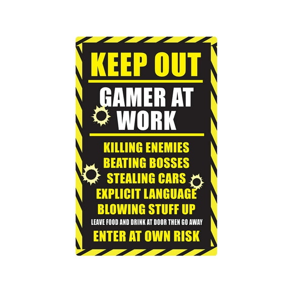 SignMission 5 x 7 in. Keep Out Gamer At Work Decal - Xbox PS3 PS4 Playstation Warning